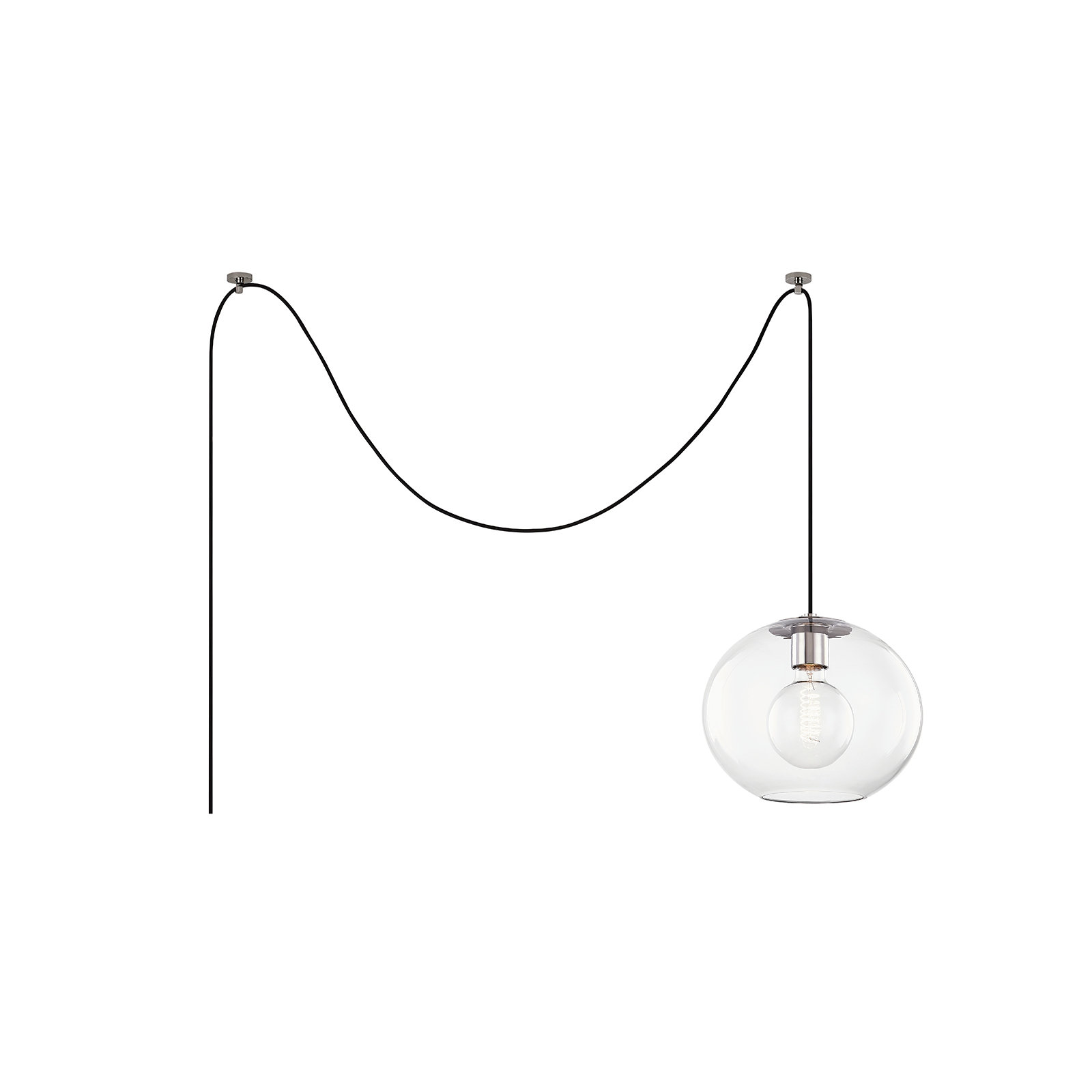 Margot 1 Light Pendant, 10.5" H x 12.25" W x 12.25" D, Polished Nickel