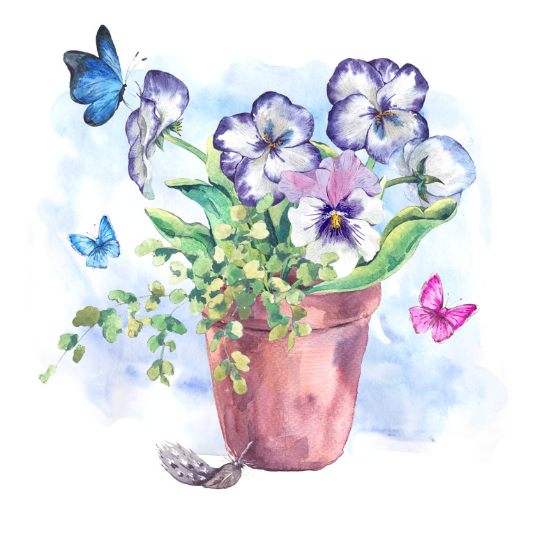 Kenya Flower Pot - Wrapped Canvas Painting, 91cm H x 91cm W x 3.8cm D