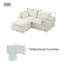 Canapé modulaire en L 78,8 po avec repose-pieds modulaire en velours côtelé sans assemblage pour animaux de compagnie-133264779-133264780