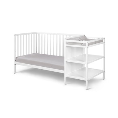 Palmer 3In1 Convertible Crib And Changer Combo White