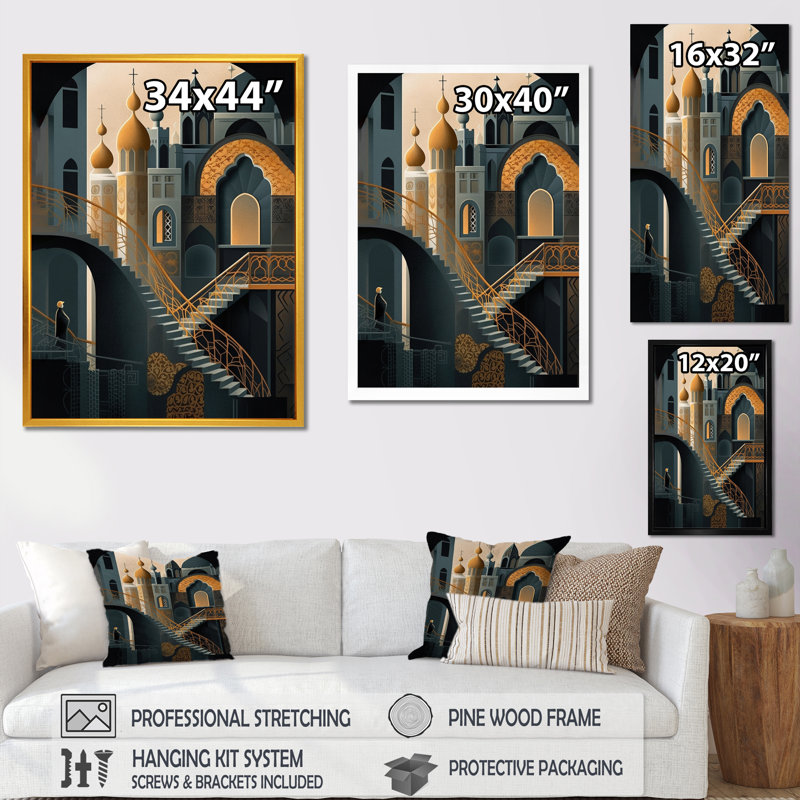 «Arab City I» sur toile, H 44 po x l 34 po x P 1,5 po
