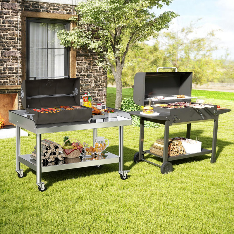 72" x 30" Stainless Steel Commercial Equipment Stand with Adjustable Undershelf, Leveling Feet and Backsplash