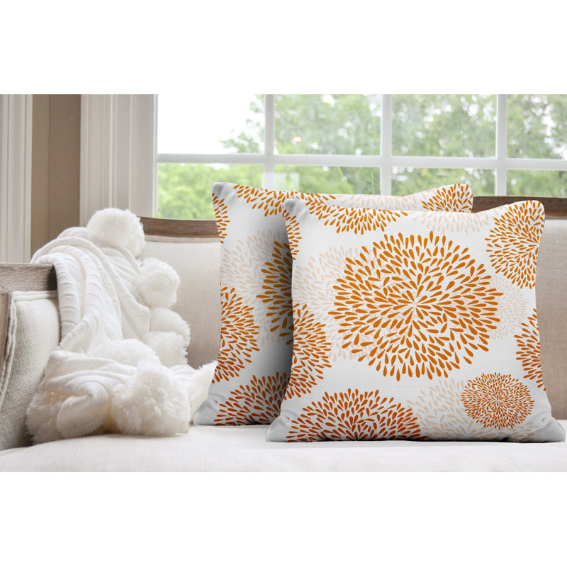 Coussin Confetti, L 19 po x H 19 po, Orange
