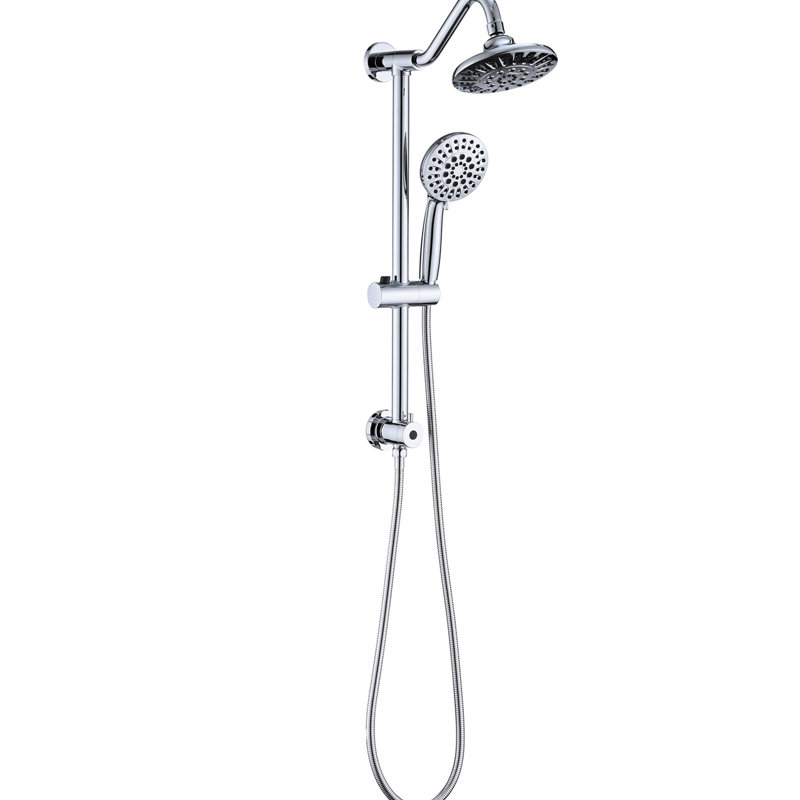 6 Inch Rain Shower Head And Handheld Bathroom - Long-Lasting With 5, Silver