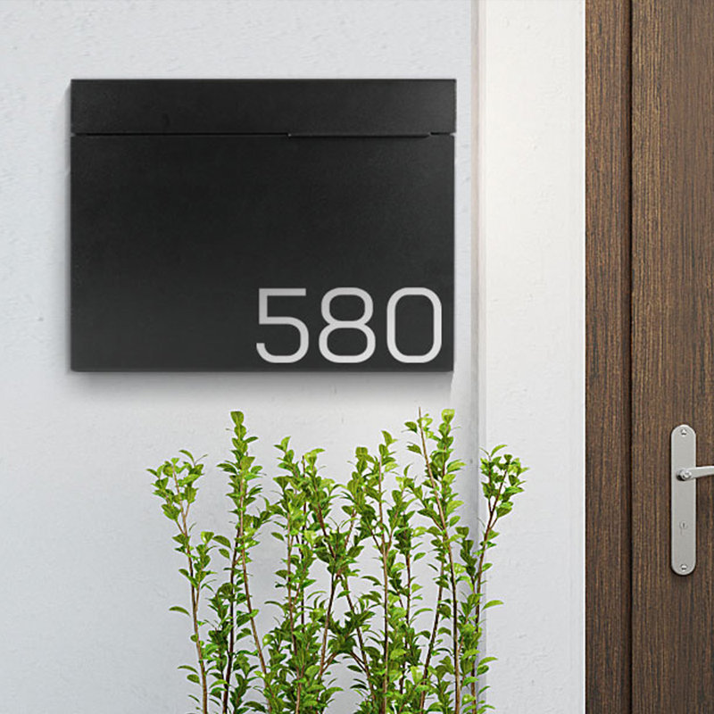 Boîte aux lettres murale, Noir 1, H 11 po x l 14,6 po x P 4,50 po