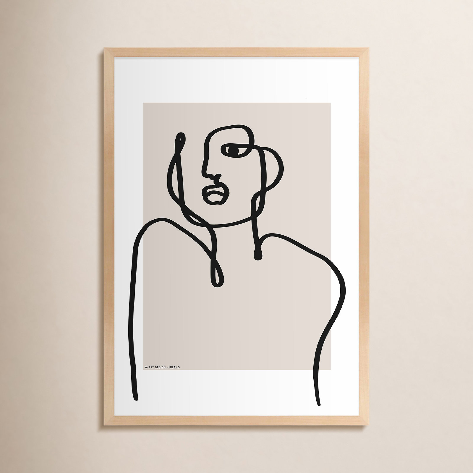 Romina Gadler "Figure and Form 1" Print, Maple Framed Paper, 50" H x 35" W x 1.25" D