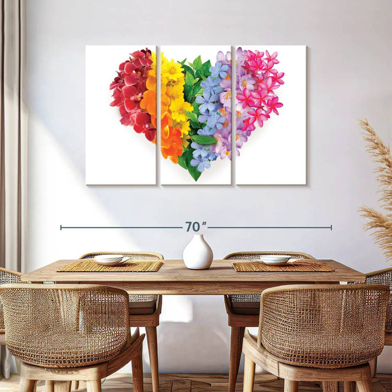 Hardie Rainbow Floral Heart, 36" H x 57" W