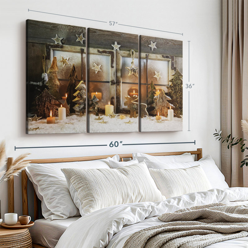 «Christmas Window» sur toile, H 36 po x l 57 po x P 1,25 po