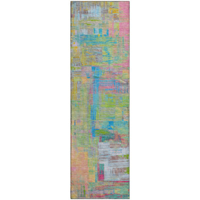 Premium Machine Washable Kumbhar AMF1338 Blocks Rug