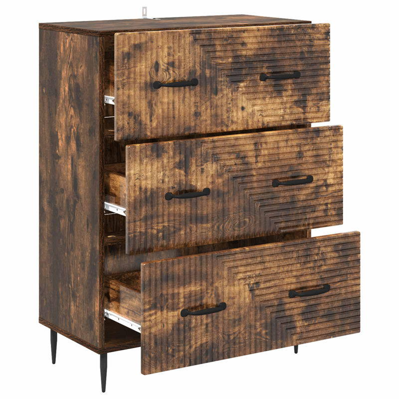 3 -Drawer Rectangle Accent Chest, Smoked Oak