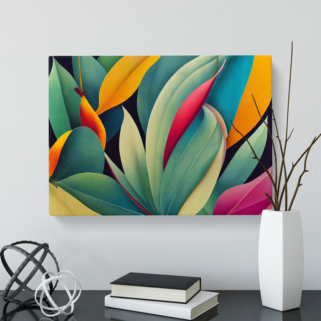 Mysterious Tropical Flowers - Wrapped Canvas