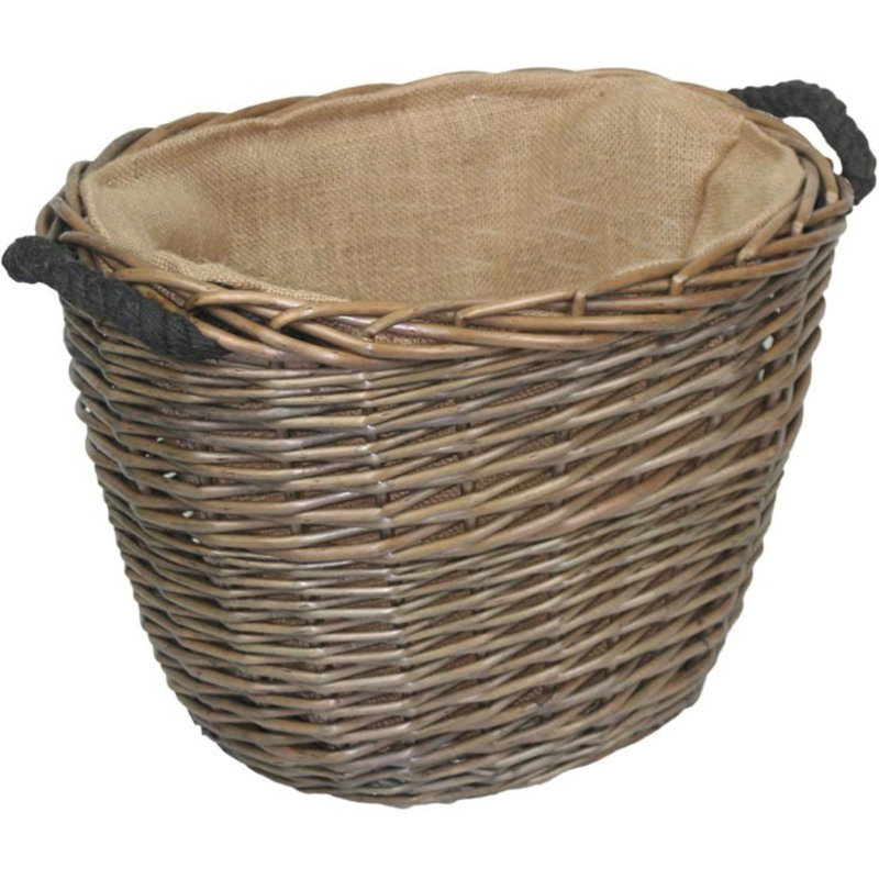 Maolis Wicker Lined Log Basket, 40cm H x 31cm W x 28cm D