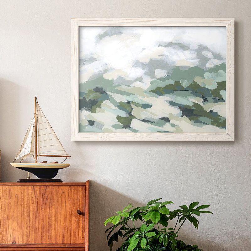 Verdant Hillside I, reproduction d'art sur toile, Cadre blanc, H 26 po x l 38 po x P 1,5 po