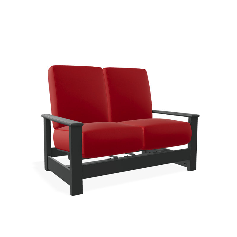 Leeward 56.5'' Wide Loveseat with Cushions, Graphite, Red 1A