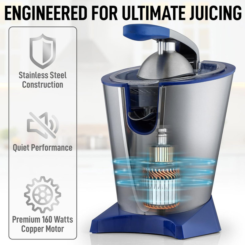 Centrifugeuse électrique pour cuisine Zulay, Argent / bleu