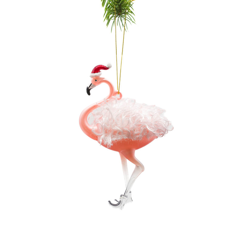 Ornement suspendu en verre Ferruccia Flamingo