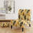 Yellow And Black Vintage Ikat Nostalgia - Velvet Upholstered Boho Slipper Chair, Yellow Accent Chair