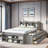 Full Bed With Bookcase Headboard, Under Bed Storage Drawers And Bed-end Storage Case-1416885980