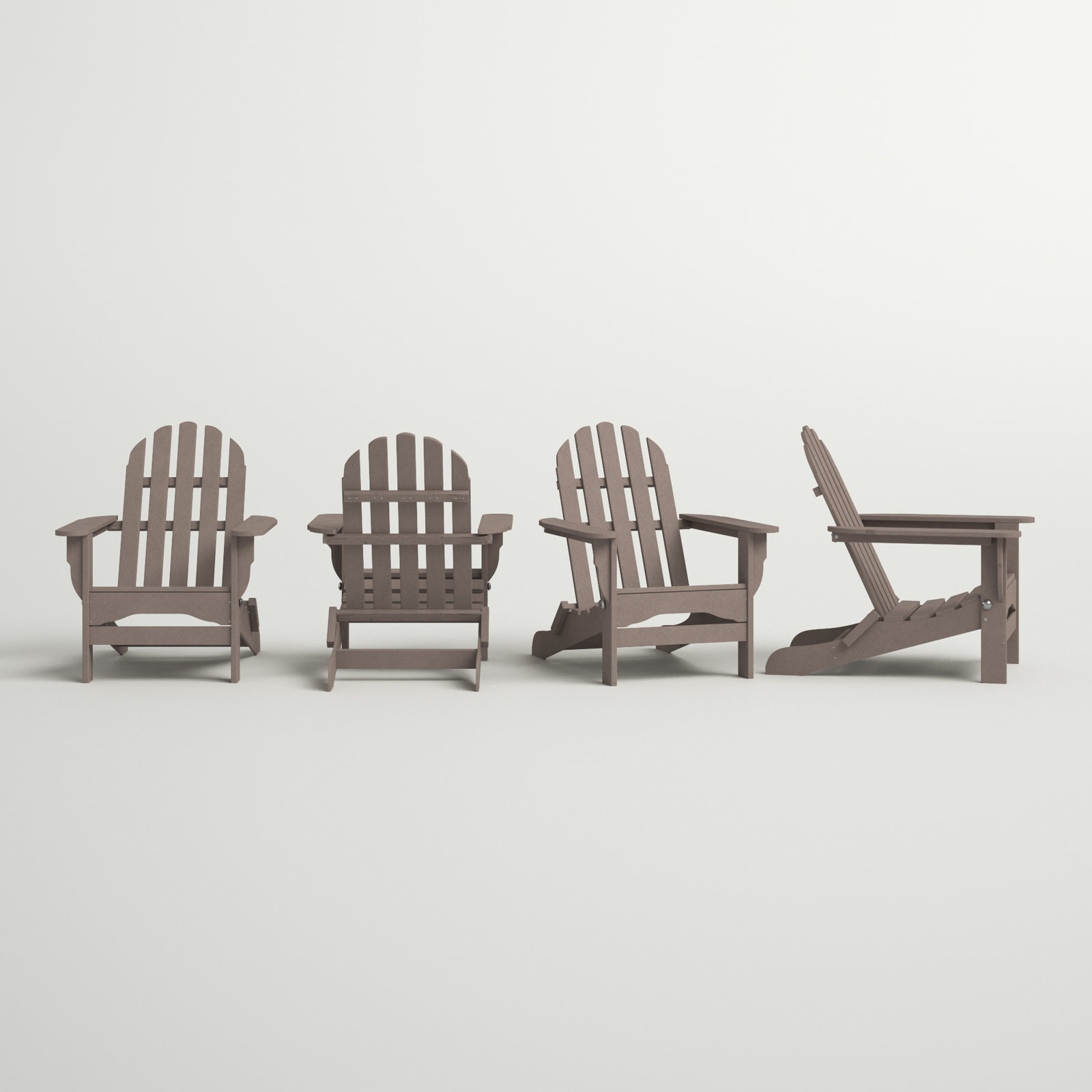 Leighton Foldable Outdoor Adirondack Set, Weathered Wood