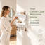 2‑Tier Adhesive Bedside Shelf with Hooks, White