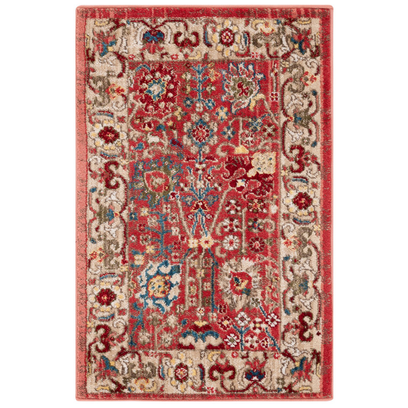 Tapis performance oriental Kurtz, Rectangle 6 pi 7 po x 9 pi, Red/Beige