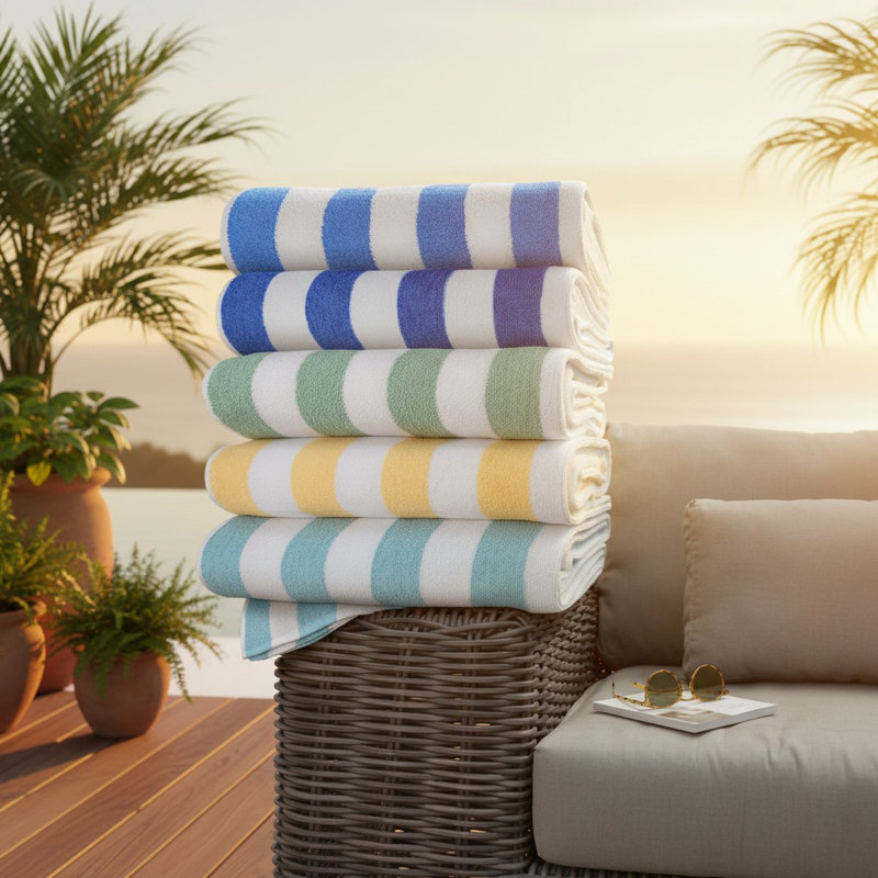 Cotton Blend Lightweight Beach Towel, Brown, Small