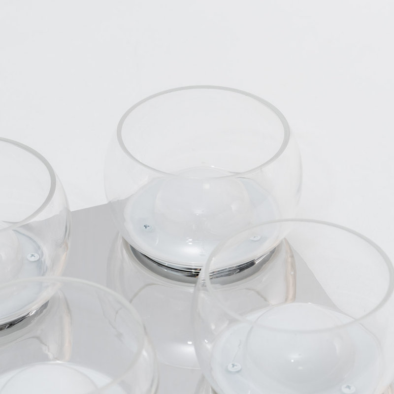 Adelyna Glass LED Flush Mount, Chrome, Clear
