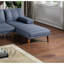 Chaise longue réglable en bleu marine, pieds en bois massif, coussin pour chaise longue confortable en polyfibre marine, 2 designs modernes-1853497147