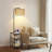 Floor Lamp With End Table And Remote Control Wicker Double Lampshade-118865908