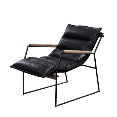 Fauteuil luge confortable en cuir - Style vieilli pour plus d'élégance