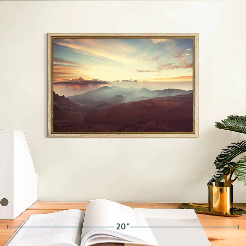 Haleakala matin ciel, Cadre flottant en bois naturel, 13 po x 9 po