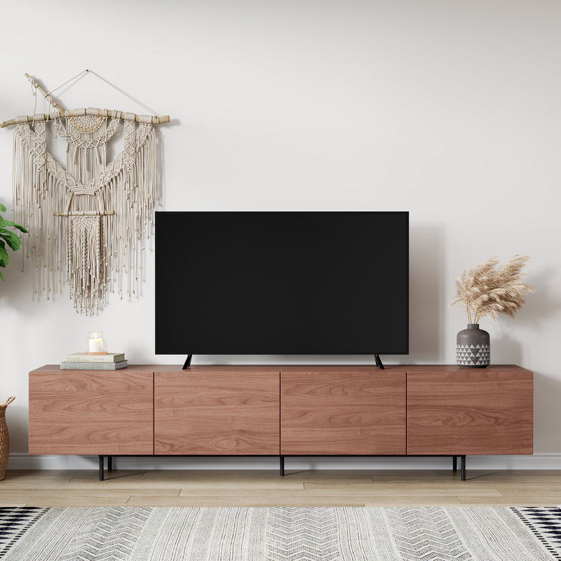 94.4" Walnut TV Stand With Storage