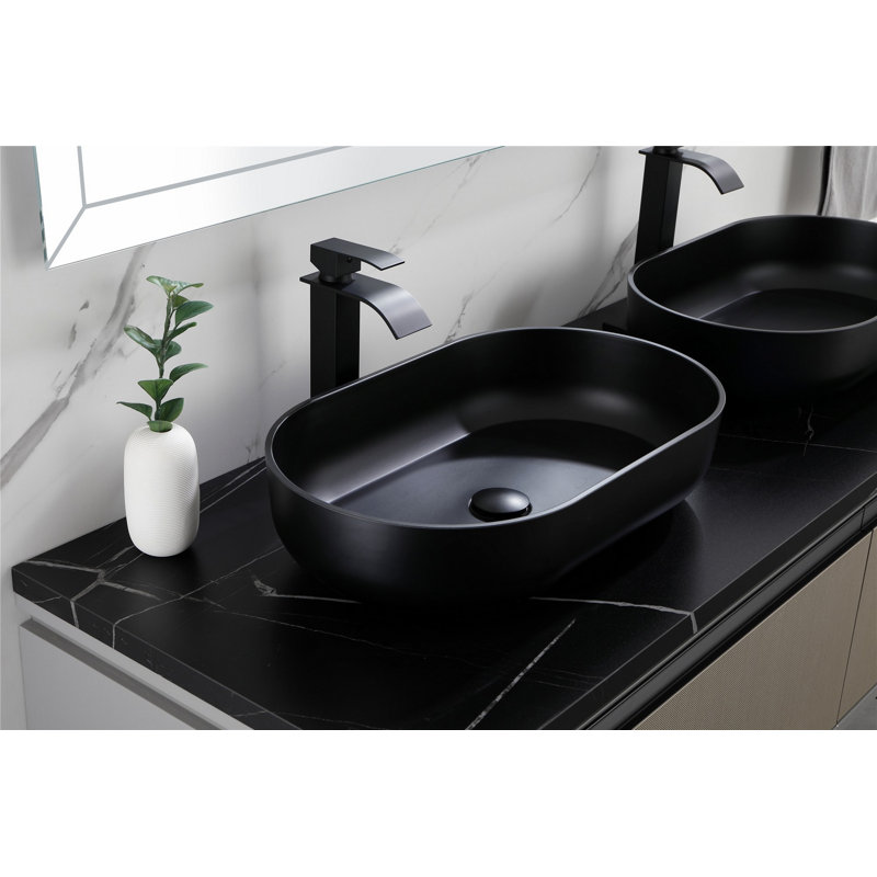 Lavabo vasque moderne, Noir mat