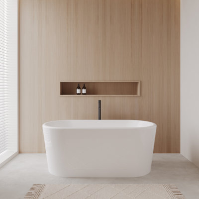 Ursula 59'' x 28'' Soaking Acrylic Bathtub with Faucet