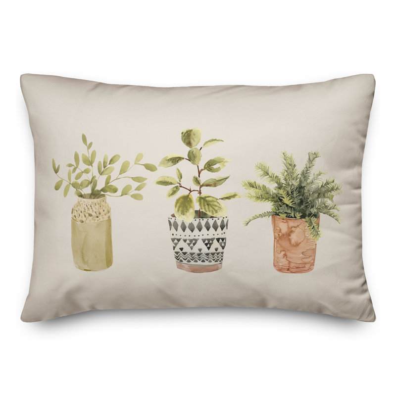 Housse et insert de coussin rectangulaire en pot Plants in a Row
