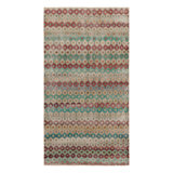 Vintage Distressed Rug, Polychromatic Hexagon Geometric Design- Rug & Kilim