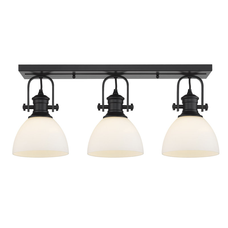 Bales Flush Mount, Opal Glass, Matte Black