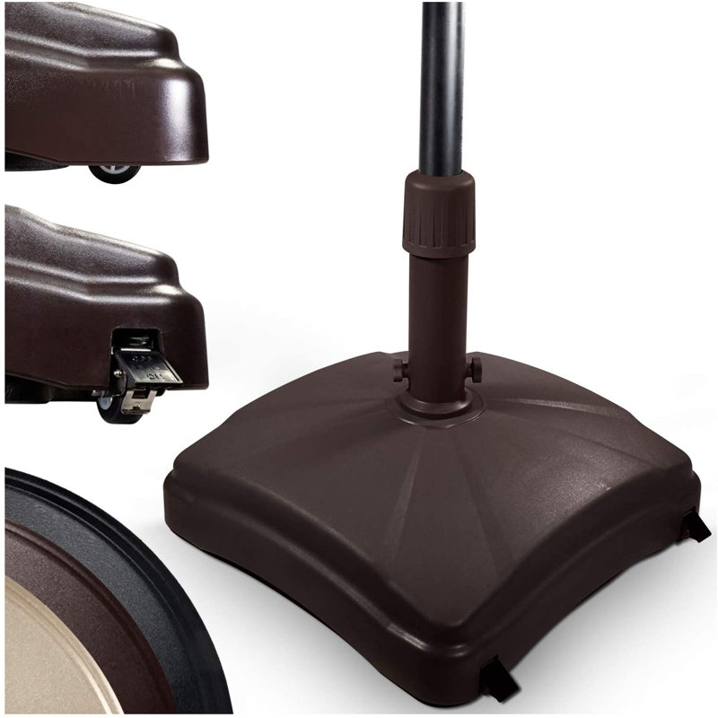 Lilian Rolling Free Standing Patio Umbrella Base, Bronze