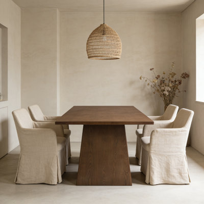 82 Inches Lowell Pedestal Dining Table