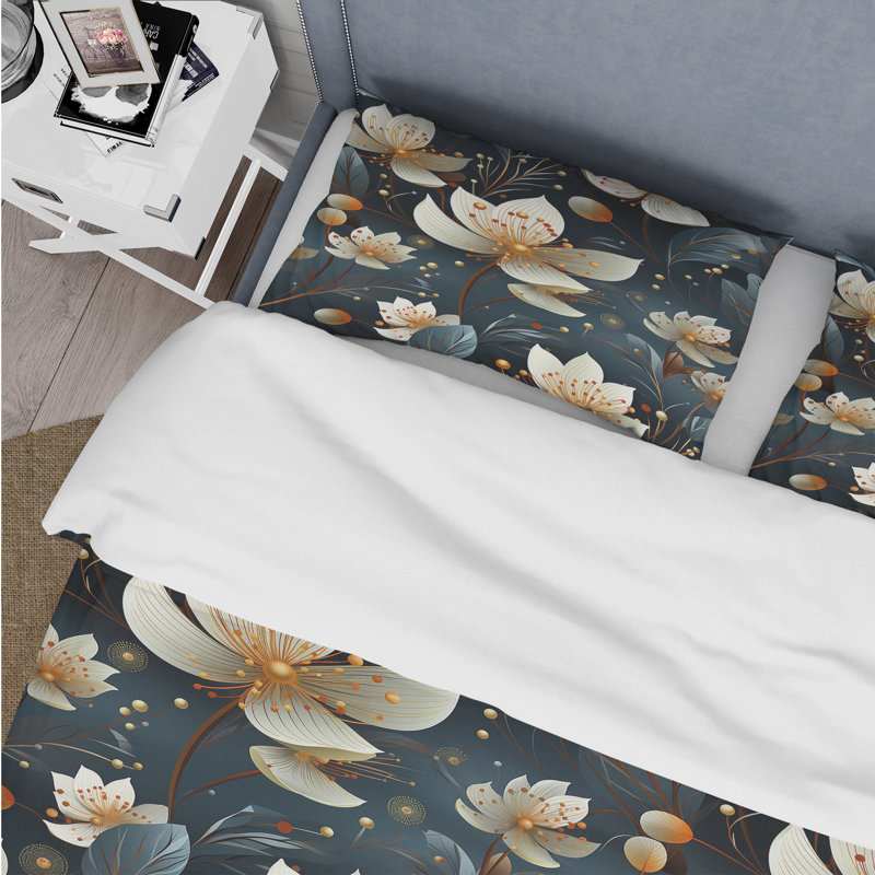 Ensemble de housse de couette Mimose, Housse de couette simple + 1 taie décorative stan