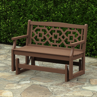 Martha Stewart by POLYWOOD Outdoor Chinoiserie 4 Gliding Plastic Bench by POLYWOOD
