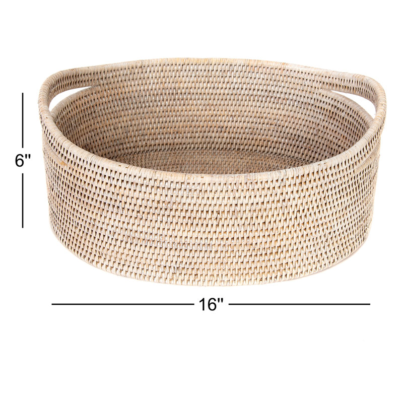 Panier en rotin Helmsford, Blanc délavé
