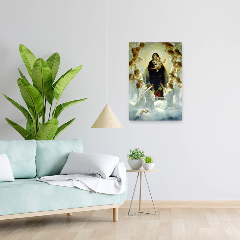 The Virgin With Angels, Classic Contemporary Wall Art Print by William-Adolphe Bouguereau - Wrapped Canvas Print
