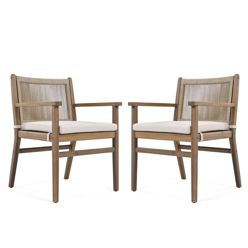Chaises de salle à manger d'extérieur Burris, Brun