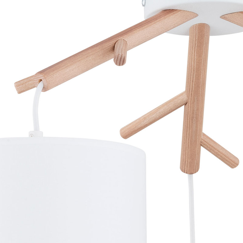 Albero 3 - Light Stainless Steel Cluster Pendant, White