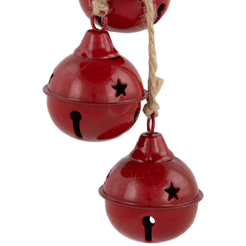 Cascading Christmas Jingle Bell Ornaments - 13.5" - Set Of 2, Red