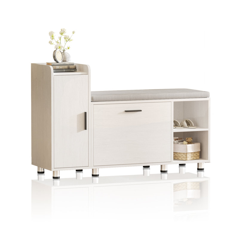 15 Pair Shoe Storage Bench, White