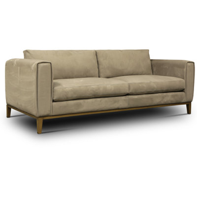 Canapé à accoudoirs carrés en cuir véritable 96 po Tobi