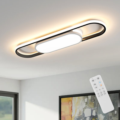 Hemion 27.7" Dimmable LED Flush Mount Lighting with Remote Control and APP
