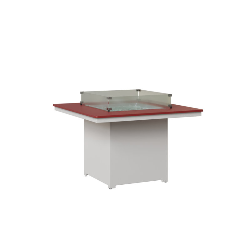 Berlin Gardens Numa Fire Pit Dining Table, 30.5" H x 47" W x 47" D, Red